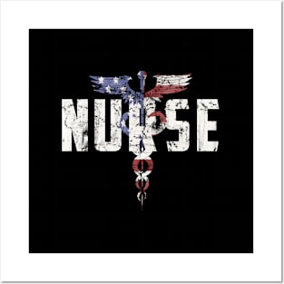 Nurse Nursing American Flag 4Th Of July Posters and Art